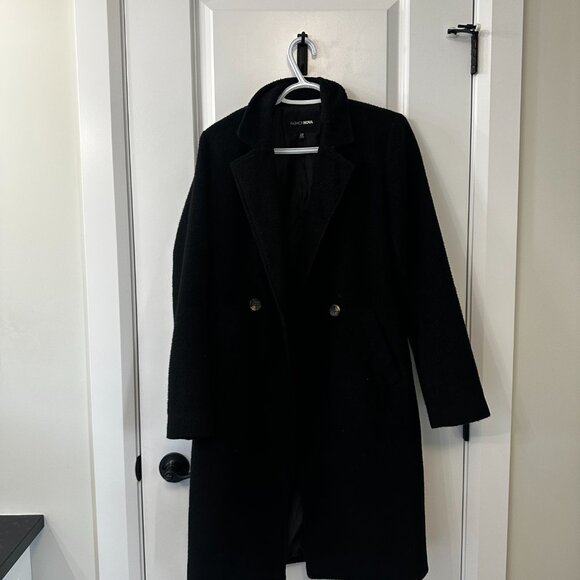 Fashion Nova Black Longline Coat โ Size XS โ Lightly Worn - Picture 2 of 5